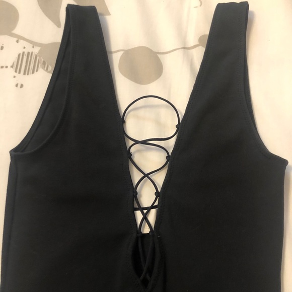 Wilfred free black tie up low v bodysuit - Picture 2 of 4